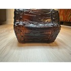 Vintage Anchor Hocking Amber Brown Treasure Chest Coin Piggy Bank