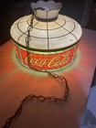 Vintage Coca Cola Hanging Light With Chain Plastic Globe New Wiring Tested Works