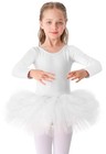  Girls Cotton Ballet Dance Dress Cute Tutu Skirted Leotard 10-11 Years White