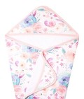 Copper Pearl Baby Hooded Bath Towel Premium Knit Terry Cloth With Pockets Bloom