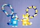 2 Pc Kandi Perler Pony Beads Bluey   Bingo Bracelets Rave Scene Fanmade-new