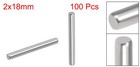 100pcs 2mm X 18mm Dowel Pin 304 Stainless Steel Pegs Support Shelves Silver Tone