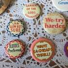 Vintage Pinback Button Lot Pin Pop Culture Pieces Of Flair Americana Sayings 