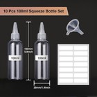 10pcs 100ml Boston Squeeze Bottles  Clear Plastic Dispensing Bottles With Twist