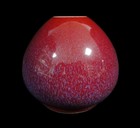 Old Chinese Natural Red With Purple Glazes Porcelain Vase Pot Marked  kangxi 