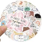 Bible Verse Stickers - Jesus Faith Blossoms Stickers  50pcs For Water Bottles 