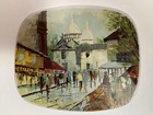 Vintage 1960 s Mid Century Modern Puillery Metal And Cork Paris Scenes Coasters