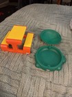 Vintage Little Tikes Dollhouse Sized Green Turtle Sandbox W Lid   Picnic Table