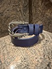 Kieselstein-cord Sterling Double Alligator Buckle With Blue Lizard Belt Size 2