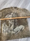 The Mountain Mens Graphic T-shirt Xl Brown Native American Horse Wolves Vintage
