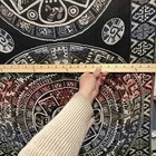 Authentic Aztec Calendar Mexican Shawl Wrap Mexicano Calendario Azteca 25 X 64   
