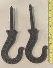 Matching Pair Antique Victorian Eastlake Cast Iron Lamp Hanging Ceiling Hooks