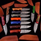 Lot Of 20 Pc s Of 8 handmade Damascus Steel Hunting Skinning Knives  Wood Handle