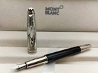 Luxury Montblanc Meisterstuck Black Body With Silver Clip Fountain Pen