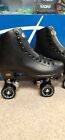 New   Riedell Rhythm  Artistic Black Roller Skates Mens Size 11 With Riva Wheels