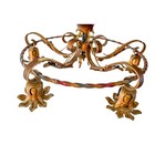 Vintage Lighting 1930   s Chandelier Original Polychrome