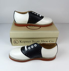 Kesco Classic White Black Saddle Shoes Leather Oxford Uniform 4667 Unisex Sizes