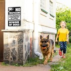 2 Pack Beware Of Dog Sign For Fence 12 X 8 Inch No Trespassing Sign Warning Meta