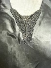 Vintage Escapades Camisole Top Womens Medium Black Satin Lace Trim Sleeveless
