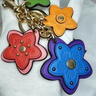 Coach Tea Rose Wildflower Keychain Keyring Bag Charm
