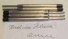5 Terzetti Black Ballpoint Refills-medium - Fit Parker Pen- Metal Body free Pen