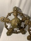 Pair Art Nouveau Deco Egyptian Maiden Polychrome Light Fixture Chandelier Vintag