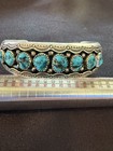 Vintage Wm Navajo Sterling Silver Turquoise Bracelet 