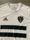 Men s Adidas White Mls Philadelphia Union Soccer Short Sleeve Stripe Shirt M