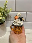 Cute Halloween Spooky Mini Mug Faux Fake Whipped Cream Tiered Tray Decor Spiders