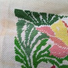 Vintage Completed Needlepoint Floral 9 x6 5 