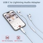 2 Pack Usb C To Light-ning Earphone Audio Adapter Converter For Iphone White 
