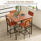 5-pcs Dining Table Set W counter Height Table   4 Bar Stools Industrial