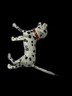 Vintage  Reka Cast Iron Painted Miniature Hound Dog With Spring Tail Dollhouse