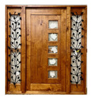 Solid Oak Lumber Door Square Top Solid Wood Storybook Side Lites Glass Grids