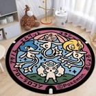 Pokemon Round Rug     Non-slip Flannel Carpet For Bedroom  Living Room  Or Entrywa