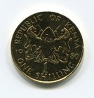 Terrific Gold Plated Kenya Daniel Arap Moi 1980 10 Cents Coin