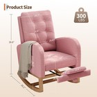 Teddy Rocking Chair  Modern Nursery Glider Chair With Side Pockets   Footrest
