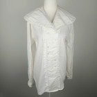 Vintage Laura Ashley White Lace Collar Button Shirt Sailor Victorian Cotton M