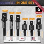 Impact Socket Adapter Set  6-piece 3  Extension Bit With Holder  1 4   3 8   And