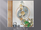 Luxury Metal Wall Art Blue Gold Abstract Geometric Decor Modern 48x24