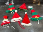 Dog Costume Hat Santa Christmas Elf Green Pet Size X-small   Small Holiday Red