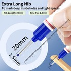 15 Pcs Long Nib Marker  20 Mm Long Head Deep Hole Marker Pens  Fine Nose Tip