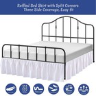 Ruffled Bed Skirt With Split Corners Three Side Coverage-full Size Dust Ruffl   