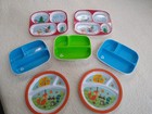 Lot Of 7 Kids Divided  Plates  Animals  Christmas  