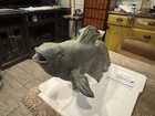 Vintage Solid Cast Bronze Gardenia Fish For Garden  Koi Pond  Poolside Decor