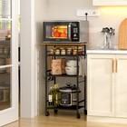 Rolling Kitchen Microwave Cart 4 Tier Storage Rack On Wheels Coffee Station
