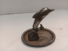 Vintage Silverplated Dolphin On A Tray Ring Holder