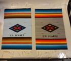 2 Vtg Mexican Textiles Made In Juarez Mexico 9 5 X 14 Bright Colors Fringe Rugs