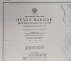 1943 New Zealand S  Island Otago Harbor Dunedin Port Chalmers 29 x42  Map Navy