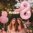 40 Inch Pink Large 8 Number Balloons Big Foil Helium Number Balloons 0-9 Jumb   